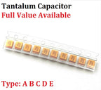 10PCS Tantalum Capacitor Type B 4V 6.3V 16V 25V 35V 1UF 50V 4.7UF 10UF 47UF 100UF 220UF 227 476 107 475 106 105 3528 1210