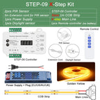 COB LED Strip PIR Motion Sensor Stair Lights Kit Step by Step Control Indoor Smart Staircase Lighting Controller with Main Line