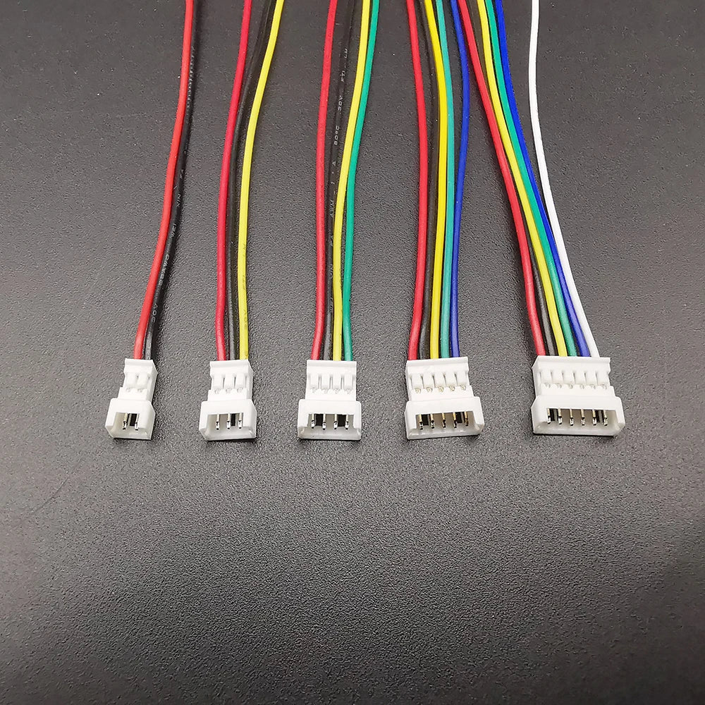 10Pairs Mini Micro JST 1.25 Connector Pitch 1.25mm 2/3/4/5/6Pin Male Female Plug Connector with Cables Wire Length 10CM 15CM