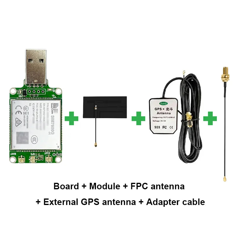 SIMcom SIM7600G-H Global Band Dongle SIM7600E-H USB Dongle Europe Band Modem with Antenna 4G LTE CAT4 Module GNSS Breakout Kit