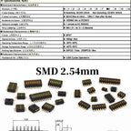 5pcs Slide Type Switch Module 1 2 3 4 5 7 8 10PIN /1.27/2.54mm Position Way SMD/DIP Pitch Toggle Switch Snap Switch Dial Switch
