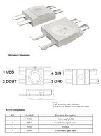 SK6812 MINI-E RGB (Similar to WS2812B)3228SMD Pixel LED Chip Reverse Mount Individually Addressable IC Full Color DC5V
