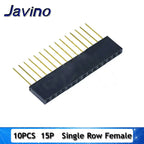 10PCS 2.54mm Single Row Female Long pins 11mm Breakaway PCB Board Pin Header socket Connector 1*2/3/4/6/8/10/15Pin For Arduino