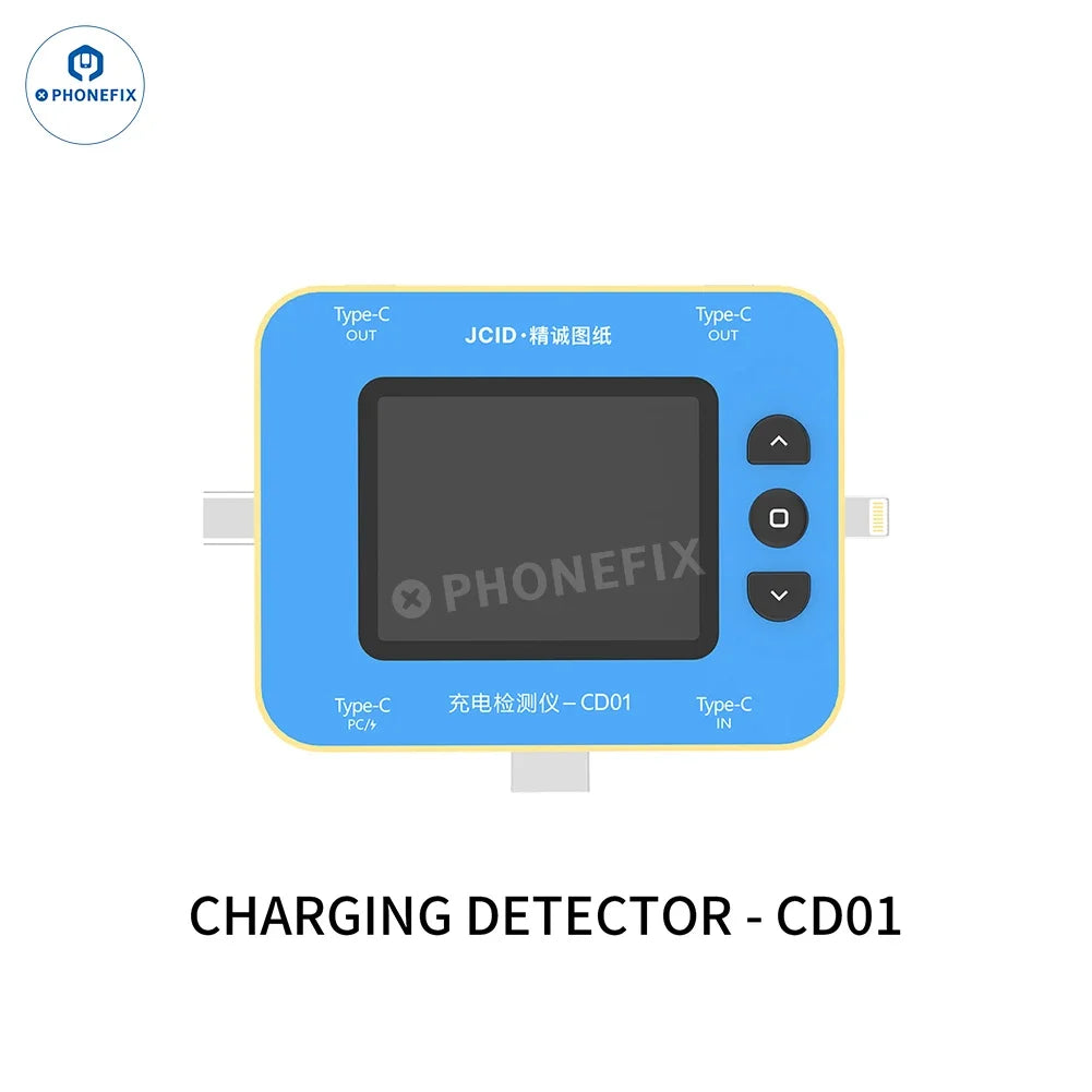 JCID CD01 Charging Detector CD01 Use with JC Intelligent Drawing Faults Diagnosis Type-C Lightning Port Tester IPhone Android