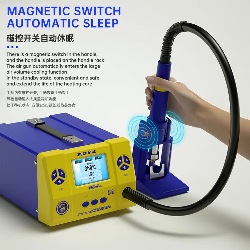 2026 MECHANIC 861DW Max Lead-free Digital Display Heat Gun 1000w High-power Adjustable Temperature Desoldering Station