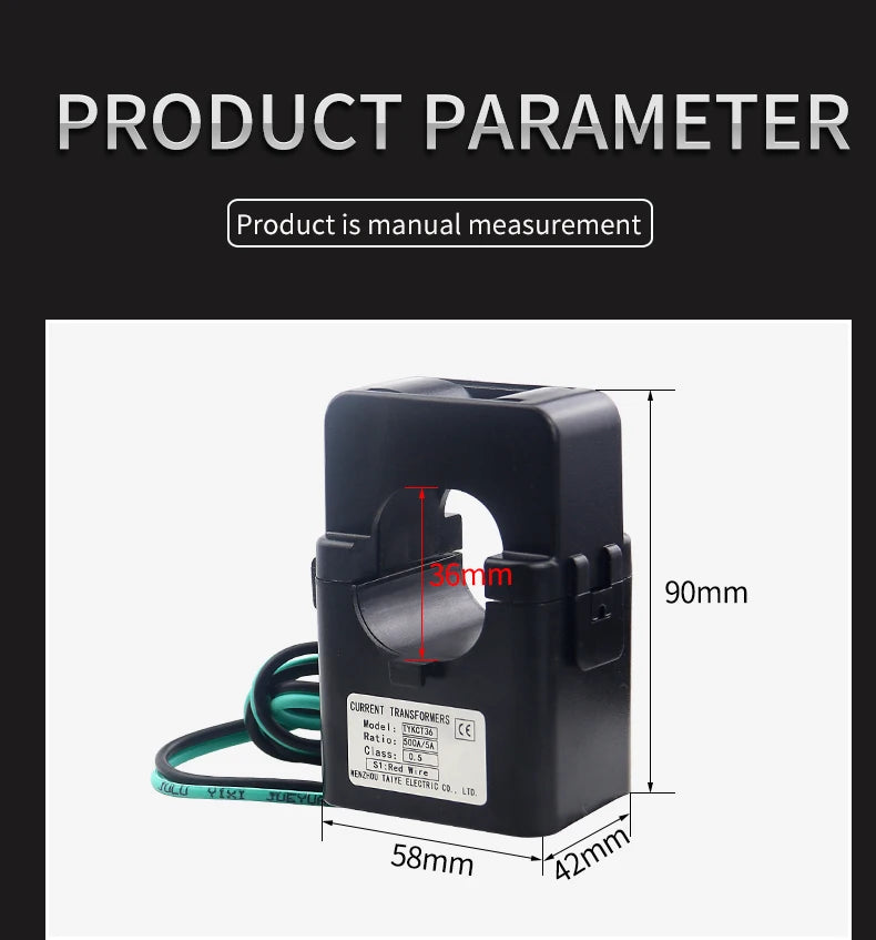 3PCS Split Core Current Transformer KCT-36 Current Sensor 100A 200A 250A 300A 400A 500A 600A Mini Current Transformer CTs