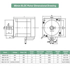 DC24V/48V AC220V Nema23 Nema34 Brushless Motor Driver Kit 57mm 86mm 65W-800W BLDC Motor Hall Sensor 3000rpm For PCB Drilling
