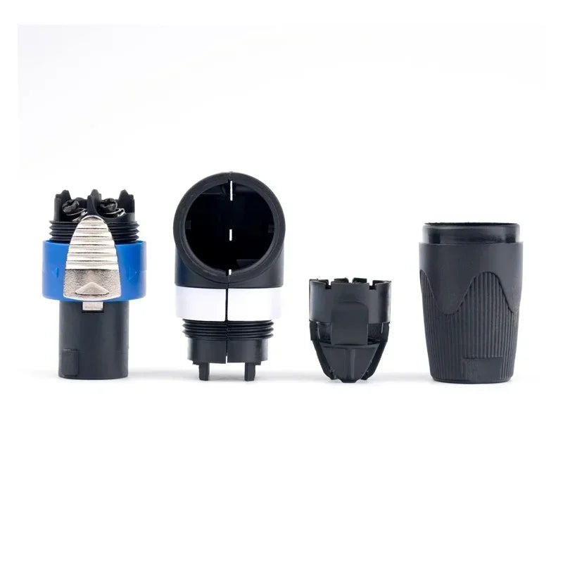 2/4/8Pcs 4Pins L-Shaped XLR Plug 90 Degree Plug Ohm Connector for Audio Speaker Speakon Led Powercon Adapter Amplifier