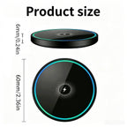 15W Wireless Charger Pad, Mirror‑Surface Design, Fast Induction Charging.Compatible with iPhone, Samsung and Apple Earphones.