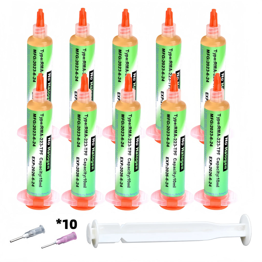 RMA‑223‑TPF 10ml Syringe No‑Clean Liquid Soldering Flux Paste for BGA Reballing SMD PCB Motherboard Chip Repair Welding Tools