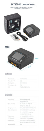 ToolkitRC M6DAC PRO V2 Dual Channel Smart Lipo Battery Charger Discharger AC 200W DC 800W 16A for 1-6S LiHV LiPo PD65W FPV Drone