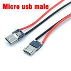 10pcs 2P Micro USB Male JACK 2Pin Welding Wire Male Connector Straight For Mobile Phone Charging Port Charging Socket