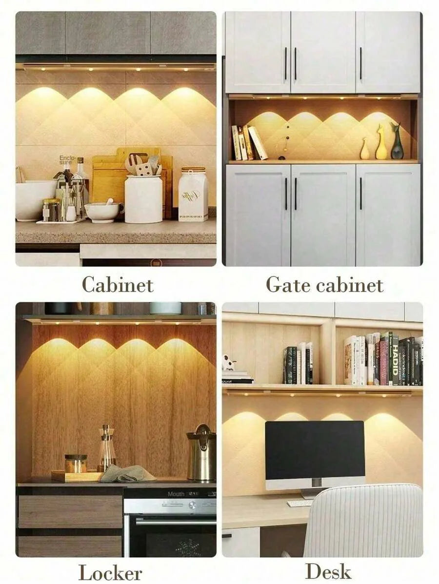 Night Light USB Motion Sensor Wireless Ultra Thin LED Wine cooler Light For Kitchen Cabinet Bedroom Wardrobe Cabinet Lighting