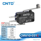 5PCS CNTD CMV10-031C/031C2 Mini Snap Action Micro Switch 10A 250V AC SPDT Long Curved Lever Limit Switch 300K for 3D Printer