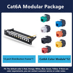 RJ45 CAT6 Cat6A Cat7 Module Patch Panel 12 Port Keystone RJ45 Network Rack Mount Panel Ethernet Wall Jack Distribution Frame