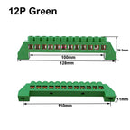 Blue Green White Bridge Design Zero Line 4-12 Pole Screw Brass Copper Grounding Strip Terminal Block Connector Earth And Neutral