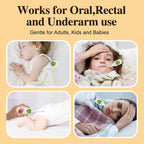 10S Digital Thermometer for Baby, Kids & Adults, Color-Coded Readings, Oral, Baby Rectal Thermometer or Under The Arm