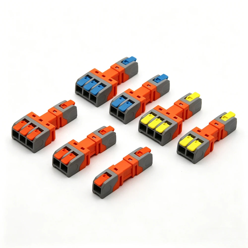 5PCS Quick Wire Connectors Lever Splicing 1/2/3/4/8/10 Pins Universal Compact Plugable Spliceable Male Female Terminals Blocks