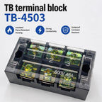 1Pcs TB4503 45A 600V Dual Row Barrier Screw Terminal Block Strip Wire Connector Insulated DIY Electrical Fix Fence High Quality