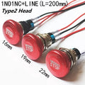 16mm 19mm 22mm Emergency Stop Metal Button Mushroom Head Push Button Stop Switch 1NO1NC 2NO2NC Latching Switch Retention On Off