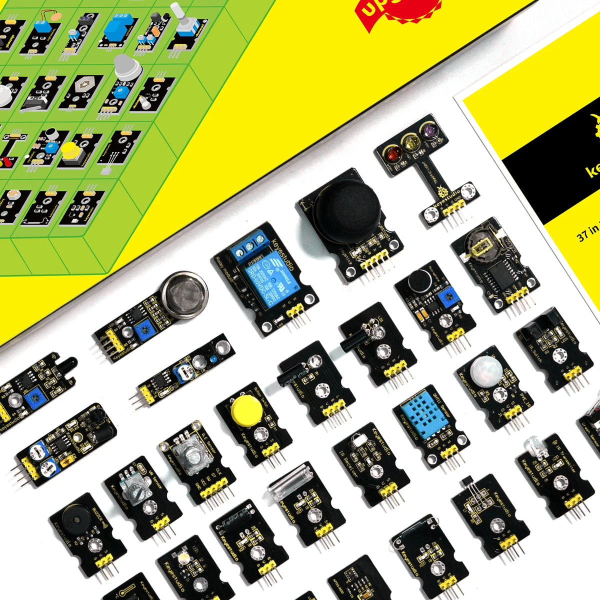 Keyestudio Complete 37 in 1 Sensor Kit  With UNO/Mega Board Sensor Kit  For Arduino Sensor Kit Programming DIY Electronic Kit
