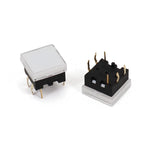 5Pcs TS12 Square 13.4 x 13.4mm 6Pin with LED Momentary SPST PCB Push Button Click Tact Switch