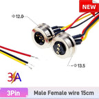 Magnetic Circular PogoPin Connector 2A Male Female Metal Spring Loaded 1/2/3/4/5/6 Pin DC Power Charger Wire JST SM Gold Plated