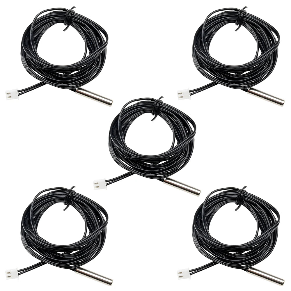10/1pcs NTC 10K 1% 3950 Thermistor Temperature Sensor Waterproof Probe Cable 2M Temperature Sensing Wire For Arduino W1209 W1401