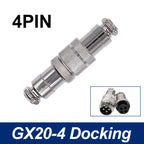 GX20 Docking Type Aviation Plug Socket 2 Pin to 15 Pin Male Female Butt Joint Circular Connector Inline Cable Wire Connector
