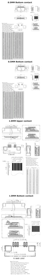 10PCS FPC Connector 0.5mm/1.0mm Pitch Drawer Type Upper Contact Type Socket FFC Flat Cable Socket 4P 5P 6P 7P 8P 9P 10 12P-60Pin