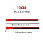 10 Pairs Male Female Connector JST Plug Copper Wire Cable 2 Pin For RC BEC Battery Adapter Helicopter DIY FPV Drone Quadcopter