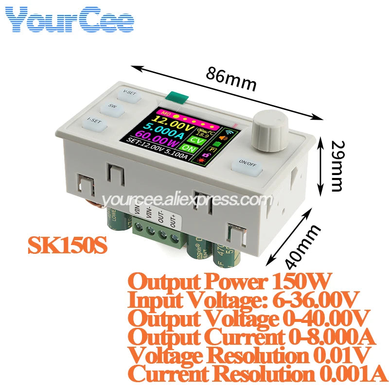 SK150 SK120 SK60 SK150S Buck Boost Converter 150W 120W 60W CNC CC CV MPPT Power DC Adjustable Regulated Solar Charging Module