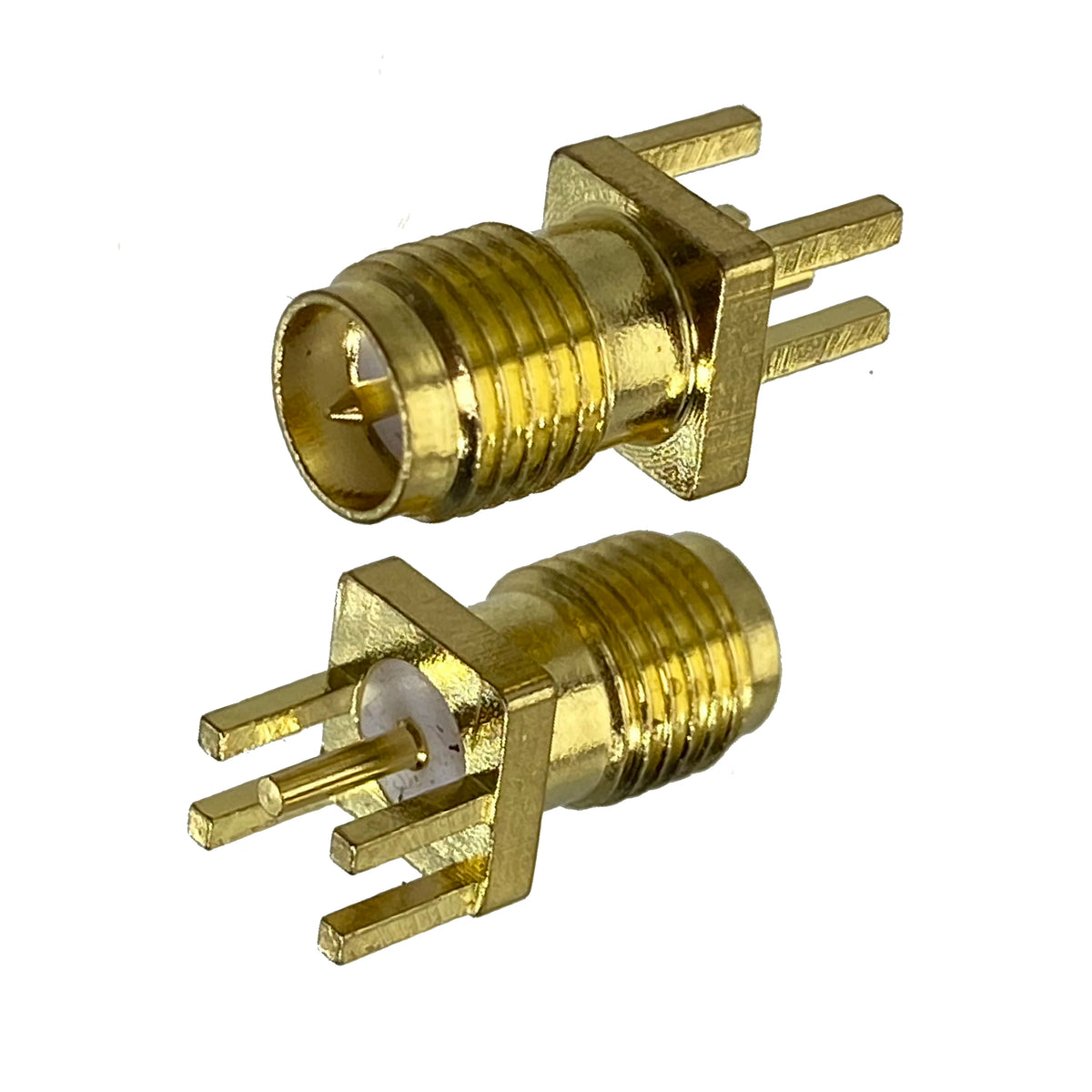 1pcs Connector SMA RP SMA  Male Plug & Female Jack Solder PCB & PCB edge Clip Mount Wire RF Coaxial Converter Brass FJP-810
