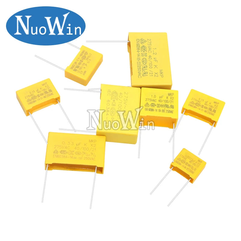 10pcs/Lot X2 Series 275VAC Polypropylene Film Capacitor 10MM/15MM/22.5MM/27.5MM 0.01UF 0.1UF 0.22UF 0.33UF 0.47UF 1UF 2.2UF