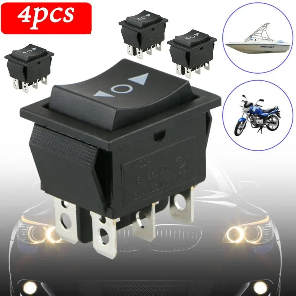4pcs 6 PIN DPDT Double Pole Double Throw 12V Momentary Rocker Switch Heavy Duty Rocker Switch For Car Window Sunroof
