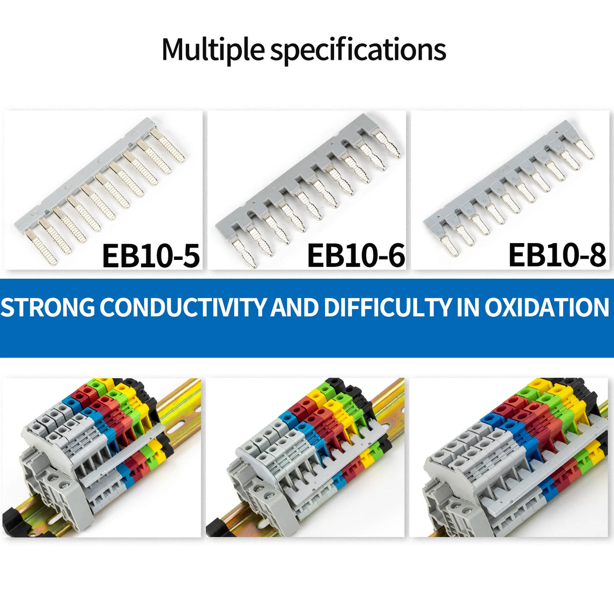 Side Plug Connector Din Rail Terminal block short circuit connection strip