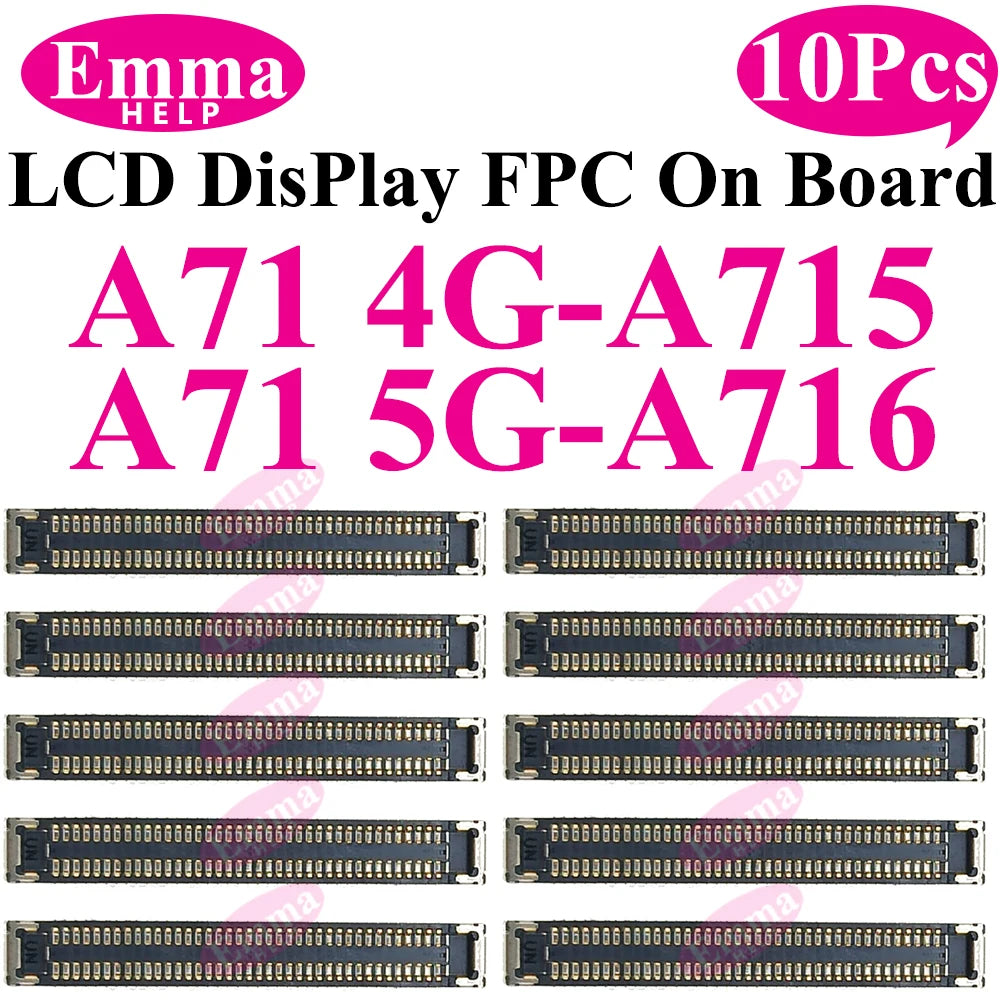 EmmaHelp FPC Connector Display Screen For Samsung LCD FPC A51 A50 A70s A40 A30S A21 A20S A10S M12 M14 M15 M16 On Motherboard