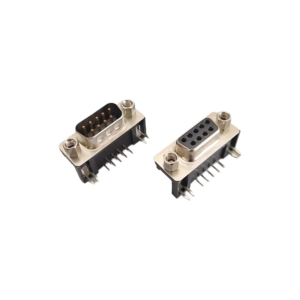 5/10Pcs DB9 DR9 Female Male PCB Mount D-Sub 9Pin PCB Connector RS232 Connector 90-degree Bent Needle Adapter for PCB Board