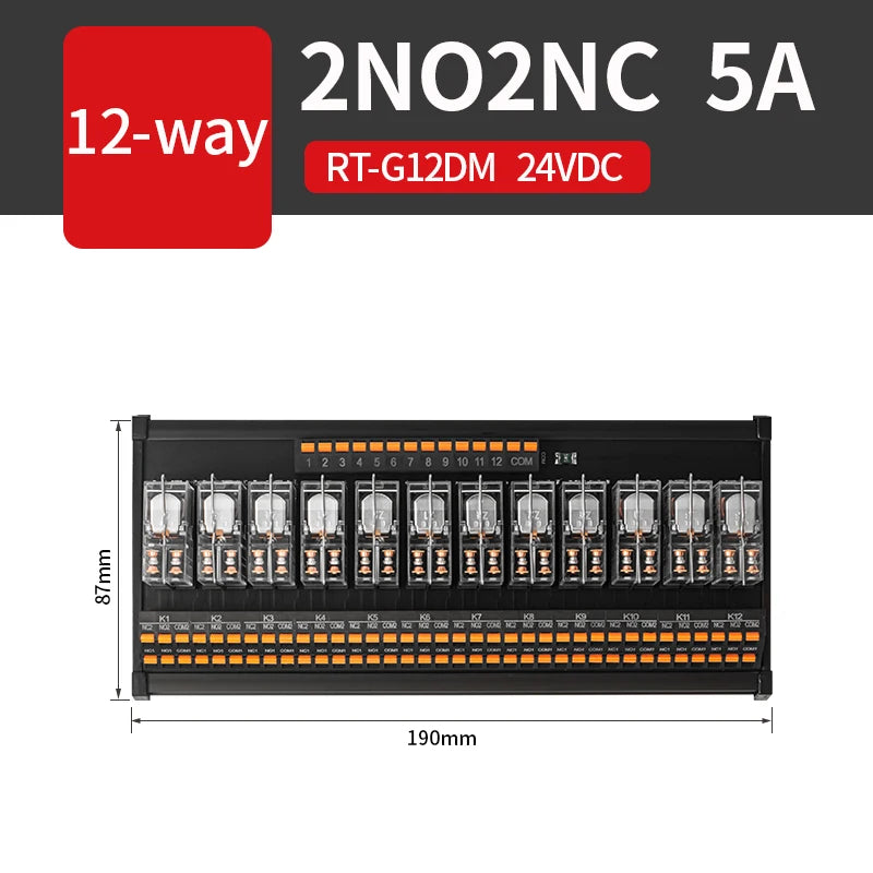 ENMG PNP/NPN Intermediate Relay Module G2R-1-E Control Module DC 24VDC One Open One Closed 16A 8/16 Way Screw Type Spring Inline