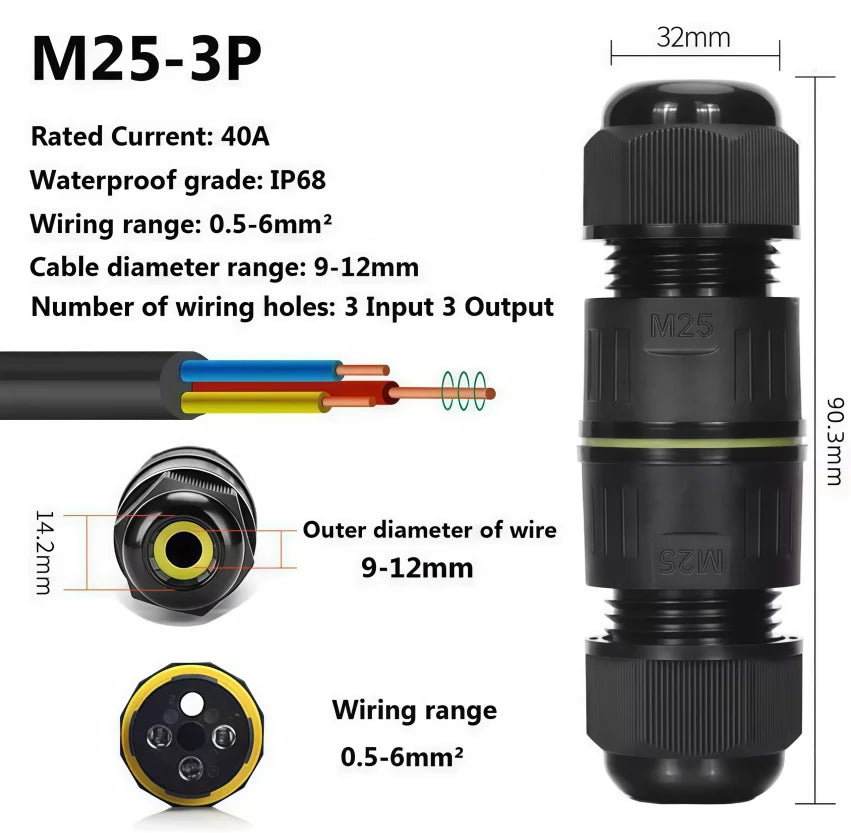 Heavy Duty Quick Connect Terminal Block T-type, IP68 Waterproof 2/3/4/5Pin for Secure & Fast Damp-Proof Wiring Connector