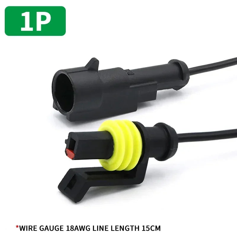 5/20/100 Sets 1/2/3/4/5/6 Pin Way Waterproof Electrical Wire Connector Plug 1.5mm Terminals 2Pin HID Plug Auto Xenon Lamp Plug