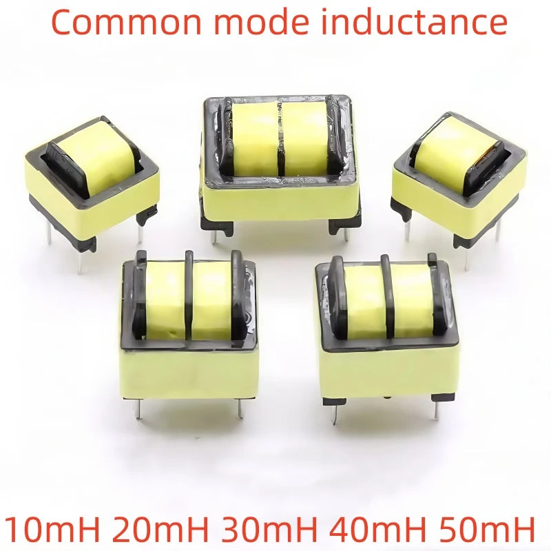1/5pcscommon Mode Inductor, Power Filter Plug-in Choke Inductor Coil Ee Type Inductor 10mh 20mh 30mh 40mh 50mh