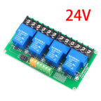 4 8 channel relay module 30A with optocoupler isolation 5V 12V 24V supports high and low PLC Automation for Smart Homes