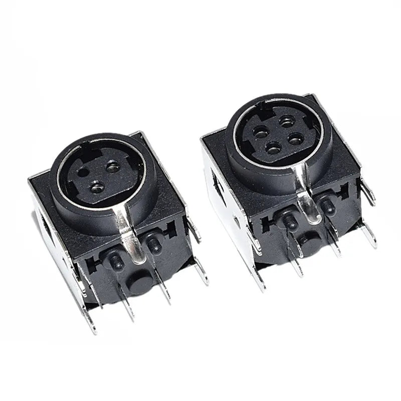 10/5pcs DIN3 DIN4 Audio Video Connector S-video PCB Mount 3P 4Pin Din Socket Metal Case DIN-422 AV Connector