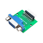 Blue DB15 HDR15 DR15 to Dip 2.54mm Interface Test Board VGA Female Socket Conversion Board for Electronics Testing