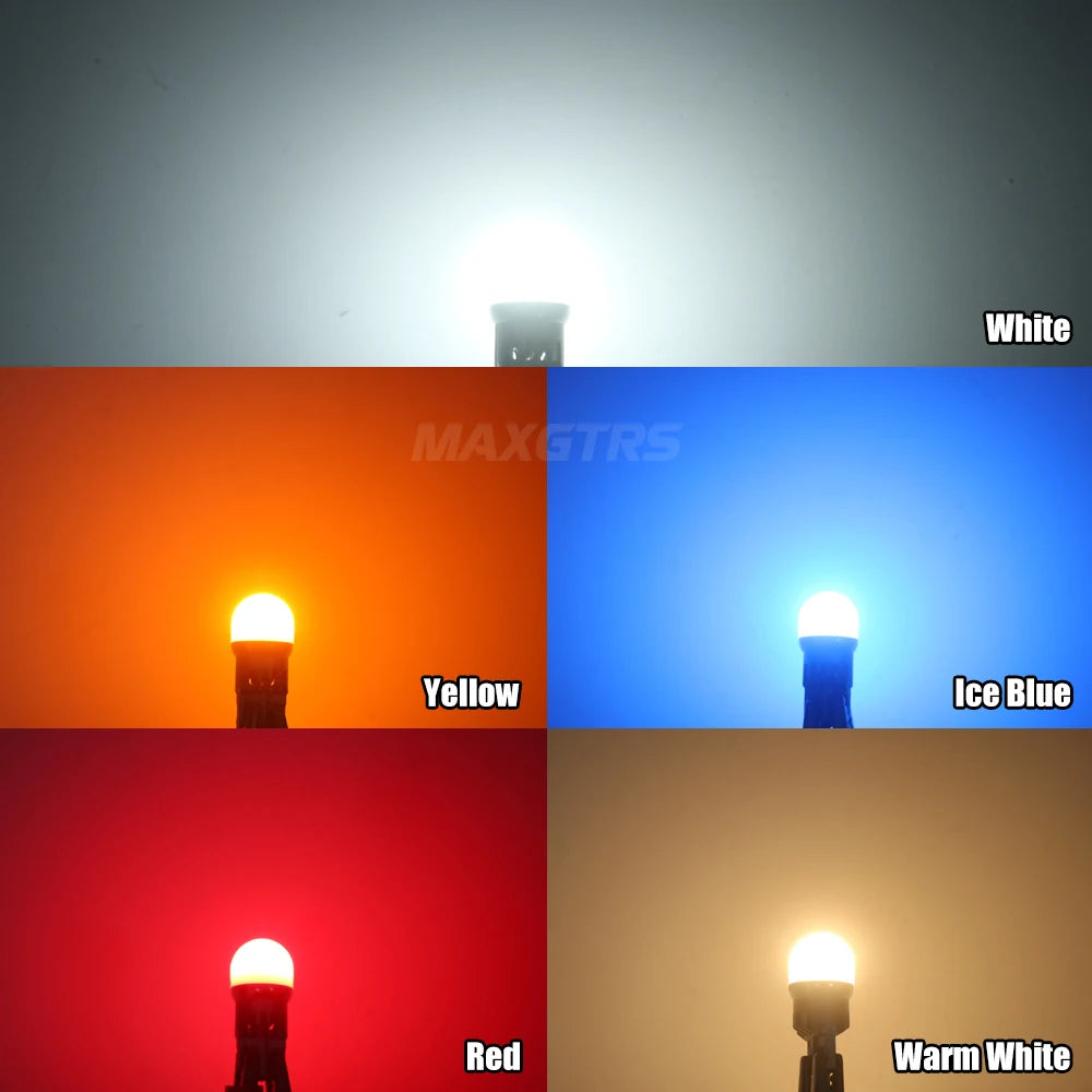 5x T10 LED W5W Car Side Interior Lights 12V Reading Bulb 3030 Chips 194 168 Auto White Red Yellow Parking Marker Dome Lamps
