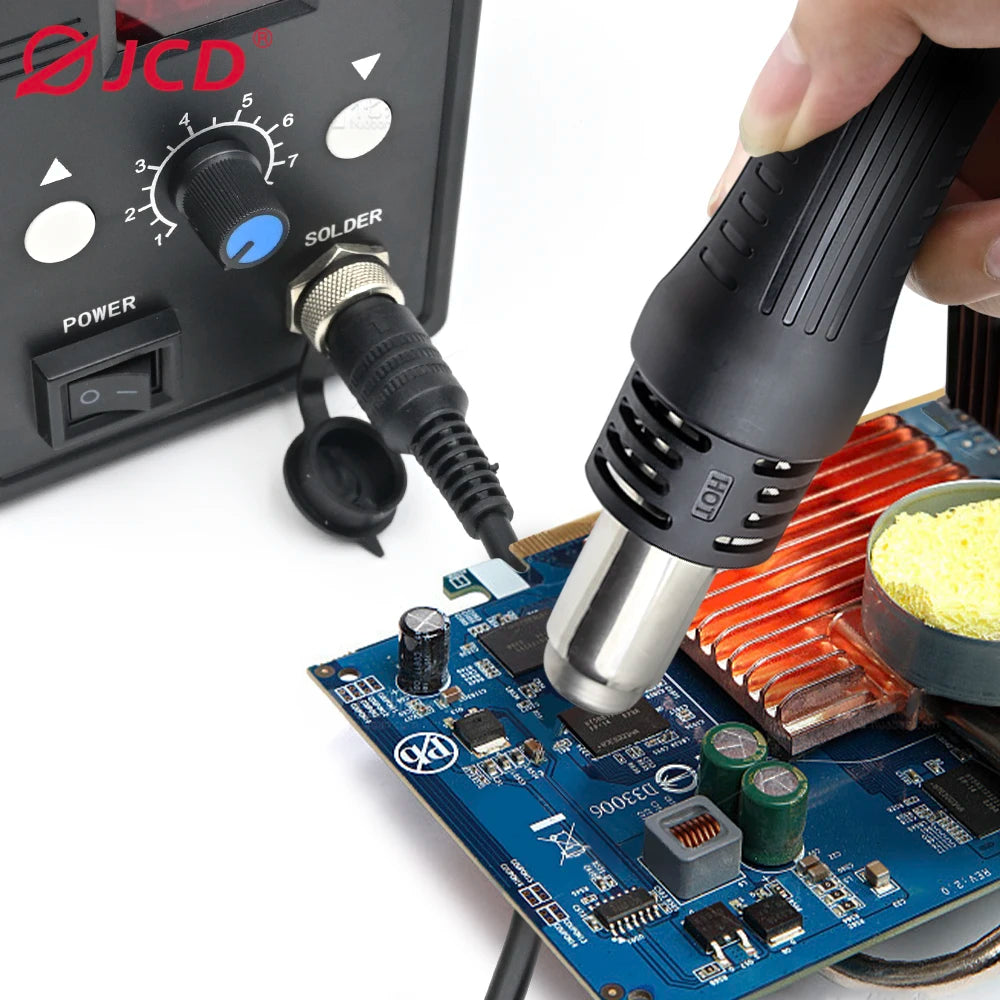 JCD Hot Air Gun 858D BGA Rework Soldering Station Heat Gun 220V 700W Hair Dryer For Soldering SMD SMT IC Welding Repair Tool