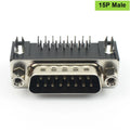 5pcs D-SUB 9 15 25 37 Pin Male Female PCB Connector With Set Screw Plug Socket Adapter Right Angle 2 Rows DB9 DB15 DB25 DB37