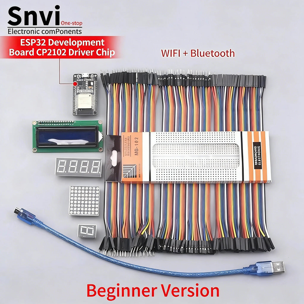 Snvi ESP32 Development Board Starter Kit ESP-32S WiFi Bluetooth IoT Learning Kit DIY Projects Basic Starter Kit for Arduino