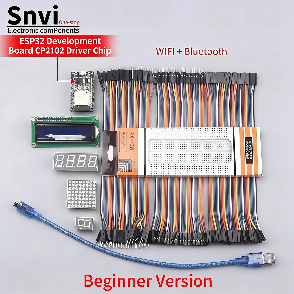 Snvi ESP32 Development Board Starter Kit ESP-32S WiFi Bluetooth IoT Learning Kit DIY Projects Basic Starter Kit for Arduino
